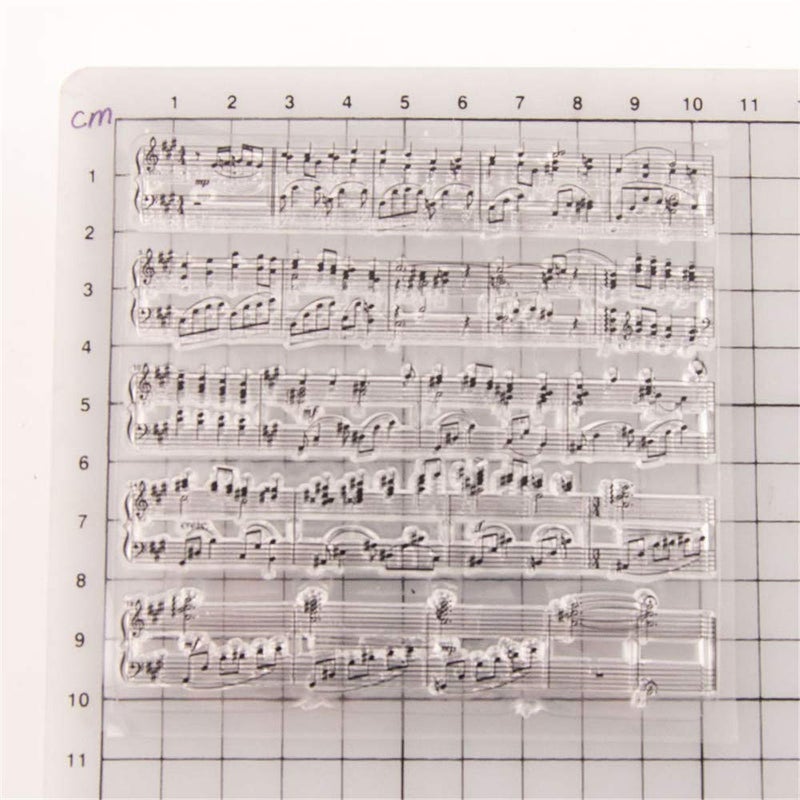 arriettycraft Music Notes Background Clear Stamps for Card Making or Journaling, Melody Music Transparent Silicone Stamps for Albums Journals Scrapbooking Paper Crafts-A1278 - Image 3